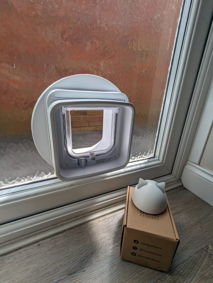 SF Microchip Cat Flap Connect into Patterned Glass Sure Flap Microchip Cat Flap Connect into Glass